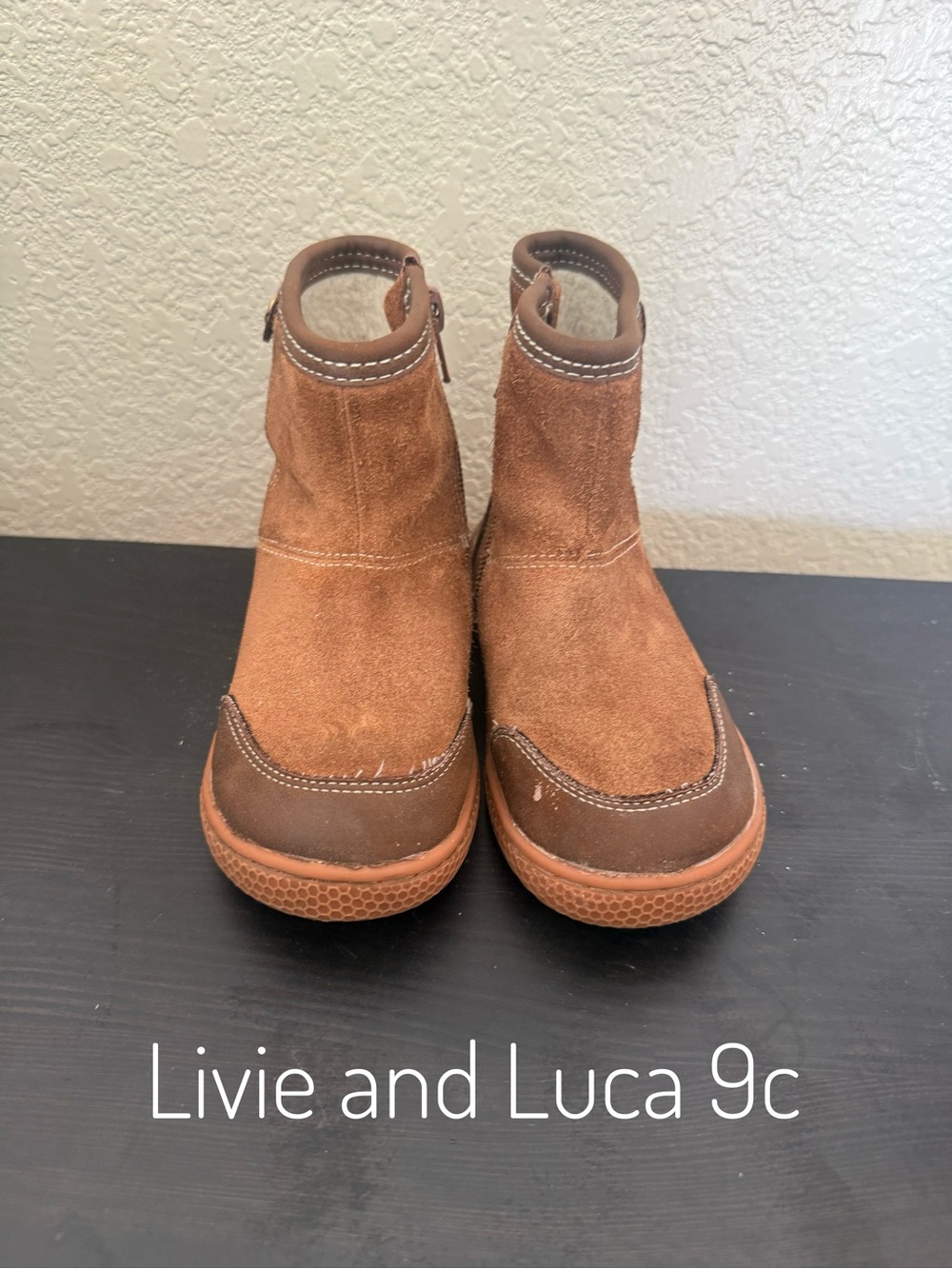Livie & Luca Tan/Brown Suede Kids Pull-On Ankle Boots